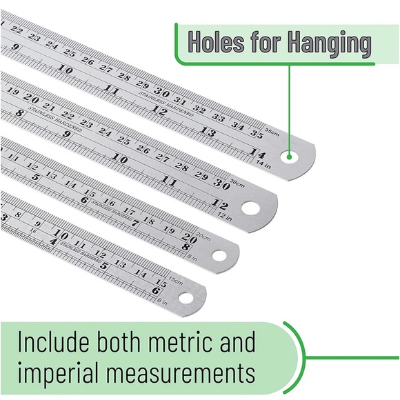 💥BRAND NEW💥Mr. Pen Stainless Steel Rulers with Protective Covering 4 pk. qty 1 - Picture 2 of 7